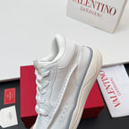 VALENTINO 25S RUNBOOT SNEAKERS IN WHITE LAMBSKIN