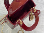 mini lady 17 wine patent calfskin