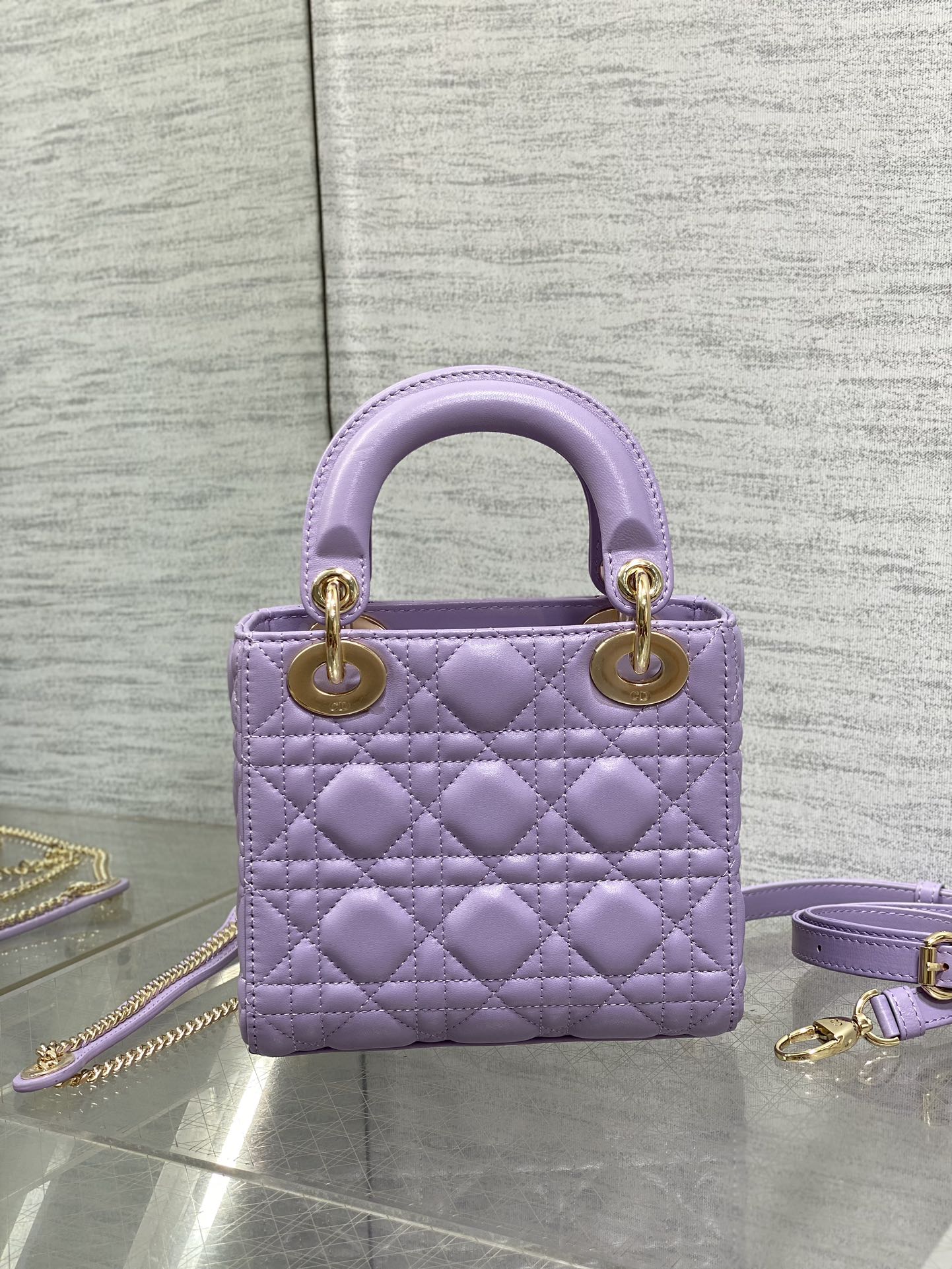 Lady Bag 17cm Violet Lambksin