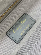 SMALL 24 LADY BAG IN PALE GRAY CANVAS
