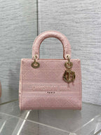 SMALL 24 LADY BAG IN PASTEL PINK CANVAS
