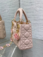 CD Lady 17cm Pink Lambskin Pink Charm