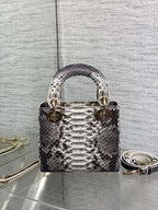 MINI 17 LADY BAG IN WHITE MIX BLACK SNAKESKIN PATTERN LAMBSKIN