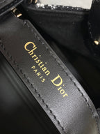 MEDIUM 28 TOUJOURS BAG IN BLACK MIX WHITE CANNAGE TWEED WITH GOLD HARDWARE