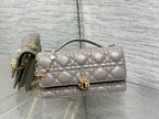DIOR 25S DIOR TALK PHONE POUCH 21 IN DIRTY LILAC CANNAGE LAMBSKIN GOLD HARDWRE