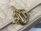 DIOR 25S DIOR TALK PHONE POUCH 18 IN LIGHT IVORY CANNAGE LAMBSKIN