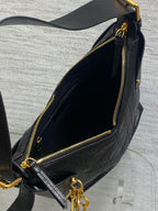 DIOR 25S SMALL VOYAGE BAG 23 IN BLACK FLAT MACROCANNAGE GRAINED GLOSSY CALFSKIN