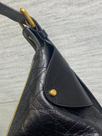 CD VOYAGE handbag 28 Black Crinkled Calfskin