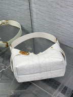 DIOR 25S SMALL VOYAGE BAG 23 IN IVORY FLAT MACROCANNAGE GRAINED CALFSKIN