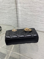 DIOR 25S MICRO LADY D-JOY 19 IN BLACK CALFSKIN GOLD HARDWRE