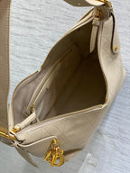 DIOR 25S MEDIUM VOYAGE BAG 28 IN POWDER BEIGE FLAT MACROCANNAGE GRAINED CALFSKIN