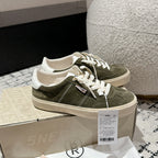 SOUL STAR SNEAKERS IN KELP GREEN SUEDE WHITE HEEL TAB