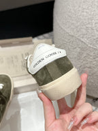 SOUL STAR SNEAKERS IN KELP GREEN SUEDE WHITE HEEL TAB