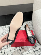 VLTN HIGH HEEL 25S 40 MM IN BLACK CALFSKIN WITH BOW