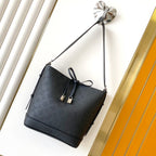LV M12139 Flore Handbag 28cm Black Perforated Cowhide
