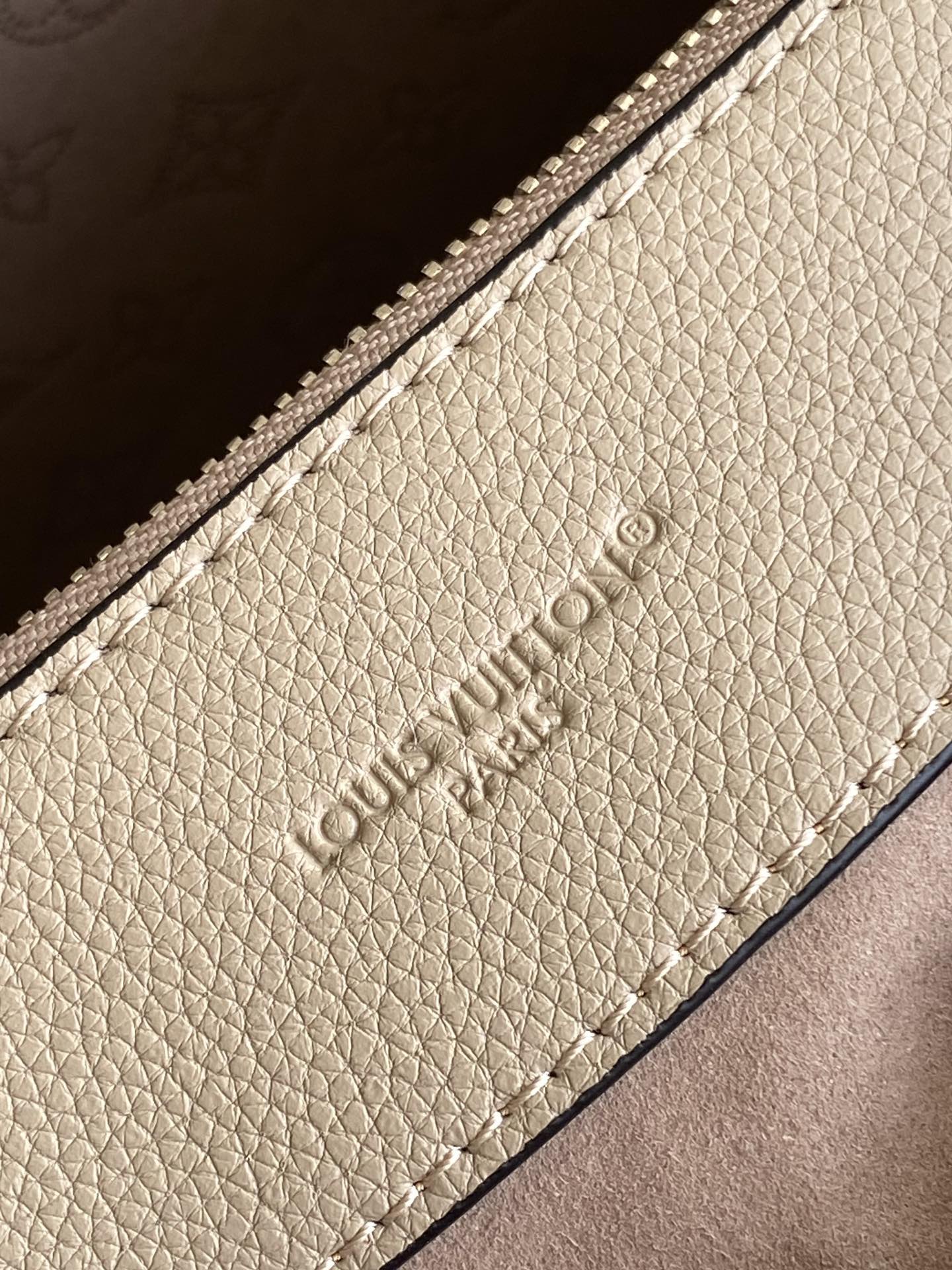 LV M12140 Flore Handbag 28cm Galet Gray Monogram Perforated Cowhide