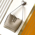 LV M12140 Flore Handbag 28cm Galet Gray Monogram Perforated Cowhide