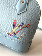LV x TM Alma BB M13670 Handbag 23.5cm Light Blue Epi Grained Cowhide