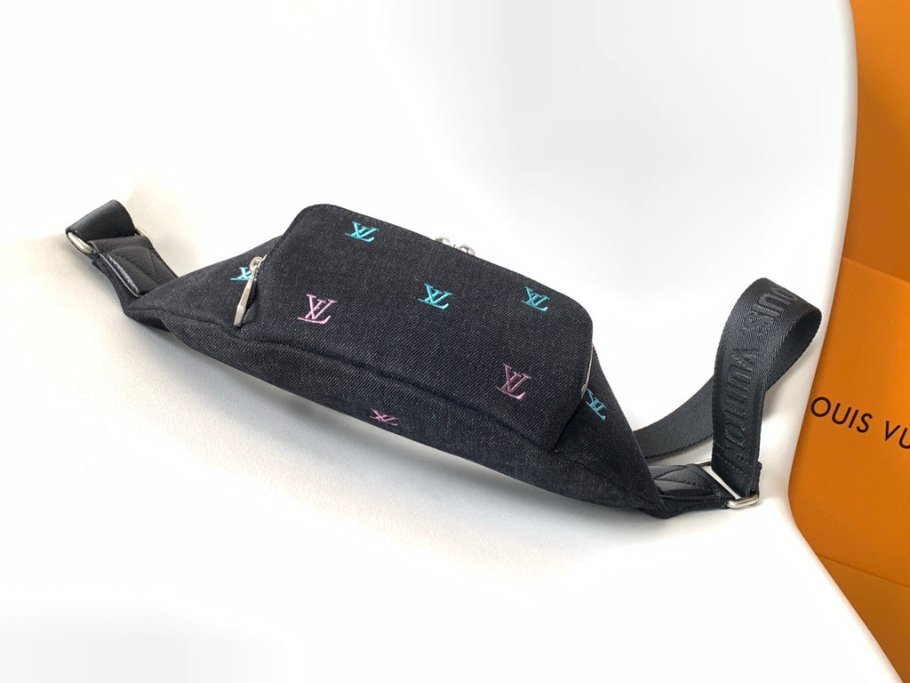 LV M13961 Rush Bumbag Black LV Blason Denim & Cowhide