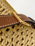 LV Hills Pochette 18.5cm Brown Beige Raffia & Cowhide GHW