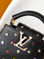 LV x TM Capucines Mini 21cm Black Taurillon Cowhide & Metallic Studs GHW