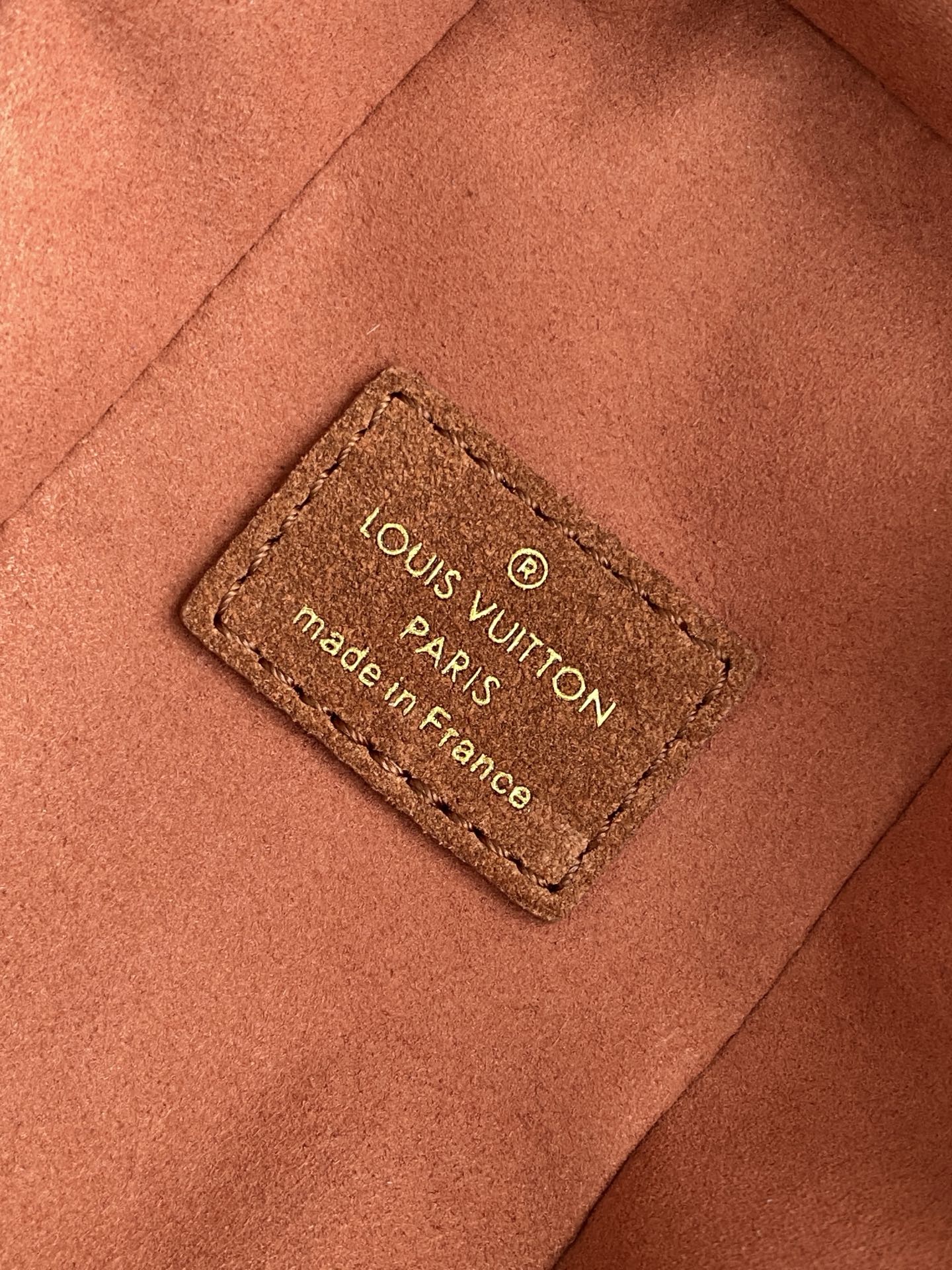 LV Side Trunk MM 23.5cm Brown Suede Canvas