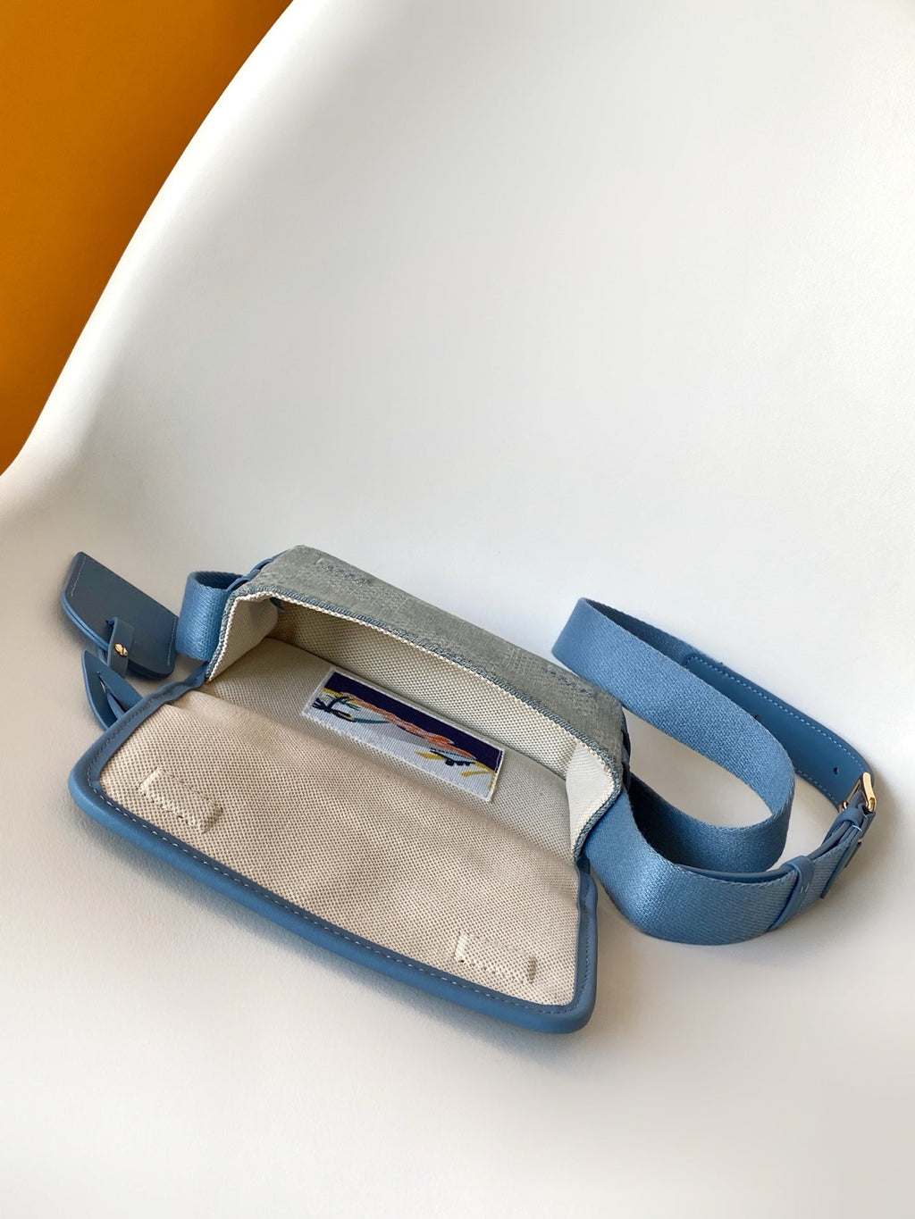 LV Bosphore Mini Handbag 19cm Blue Denim Cotton GHW