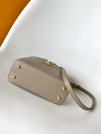 LV Capucines Mini Bedazzled Flower Handle Taupe Taurillon leather