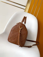 LV M28662 Speedy Soft 30 Bag Brown Monogram Empreinte Leather