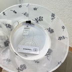 STRAW HAT WITH CHIFFON FLOWER WHITE 672758