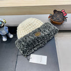 BEANIE HAT IN WHITE WOOL AND FLEECE 399546