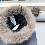 BUCKET HAT IN KHAKI BROWN FOX FUR 404749