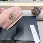 BERET HAT IN LIGHT PINK WOOL 406887