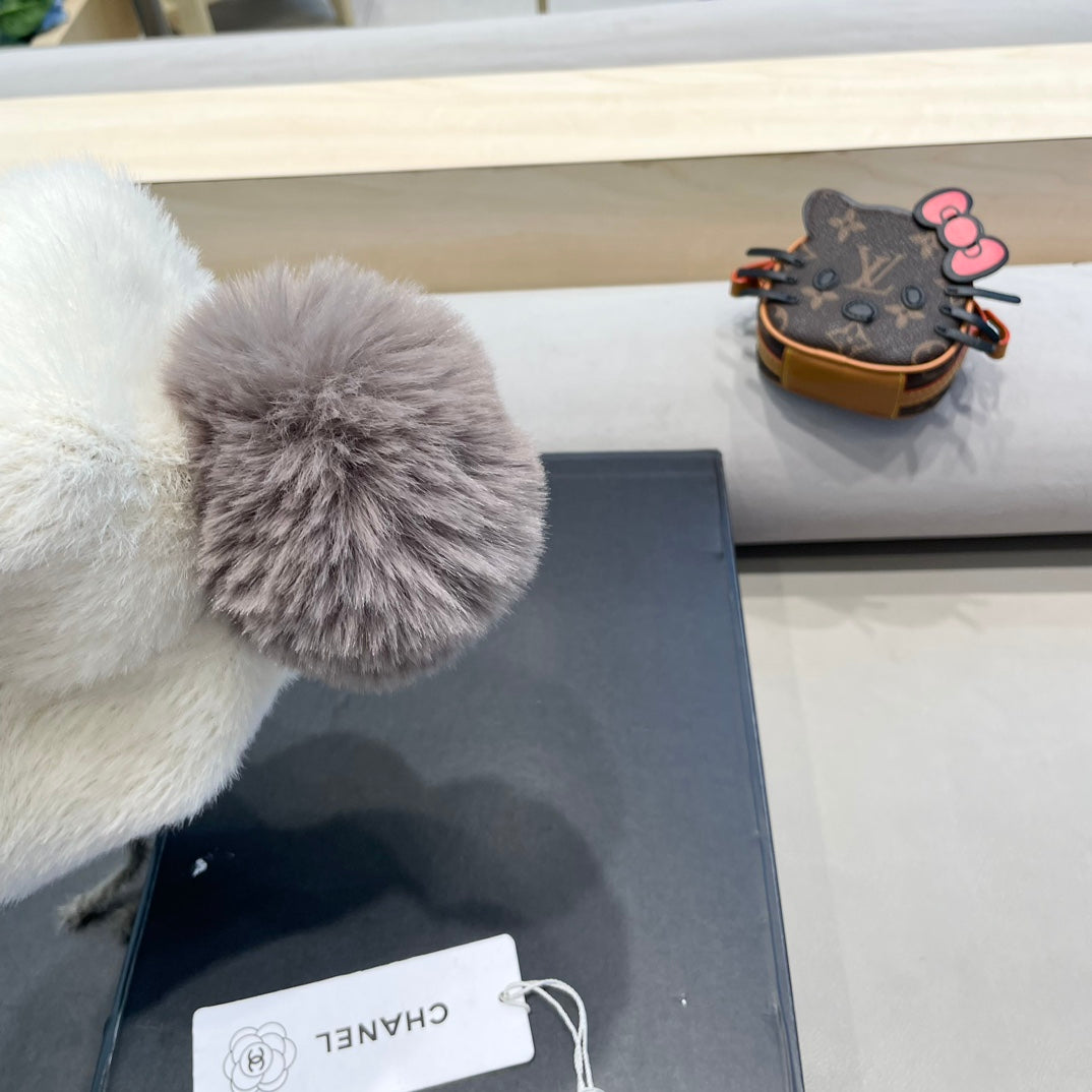 KNIT HAT IN WHITE MIX MO GRAY WOOL 426269