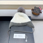 KNIT HAT IN WHITE MIX MO GRAY WOOL 426269