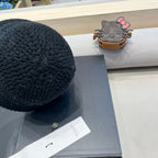 KNITTED BUCKET HAT IN BLACK WOOL 413395