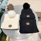 SET SCARF AND HAT IN WHITE WOOL 414780