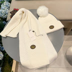SET SCARF AND HAT IN WHITE WOOL 414780
