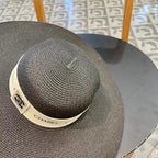 WIDE BRIM STRAW HAT BLACK 672709