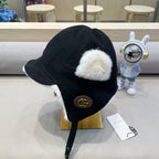 TRAPPER HAT IN BLACK SUEDE AND FLEECE 417777