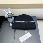 BEANIE HAT IN BLACK WOOL 419778