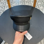 NEWSBOY CAP IN BLACK CALFSKIN 421107