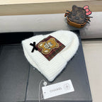 BEANIE HAT IN WHITE WOOL WITH BOW 421253