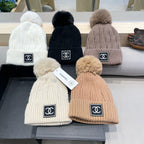 BEANIE HAT IN LIGHT BROWN WOOL 422175