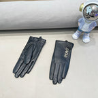 GLOVES WITH BOW IN BLACK LAMBSKIN 423411