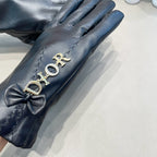 GLOVES WITH BOW IN BLACK LAMBSKIN 423411