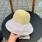 BOW BUCKET HAT IN PALE PURPLE MIX BEIGE RAFFIA 426169