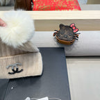 BEANIE HAT IN BISQUE BEIGE WOOL 426236