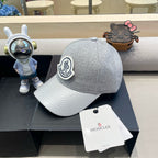 WOOL-TWEED AND LEATHER BASEBALL CAP PALE GRAY 428236
