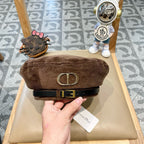 BERET HAT IN BROWN VELVET 430043